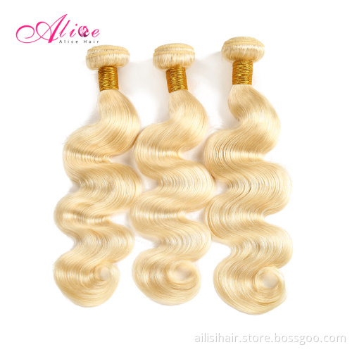 613 Blonde Virgin Human Hair 613 Cuticle Aligned Hair Bundles With Frontal Blonde 613 Virgin Hair Bundles With Closure
